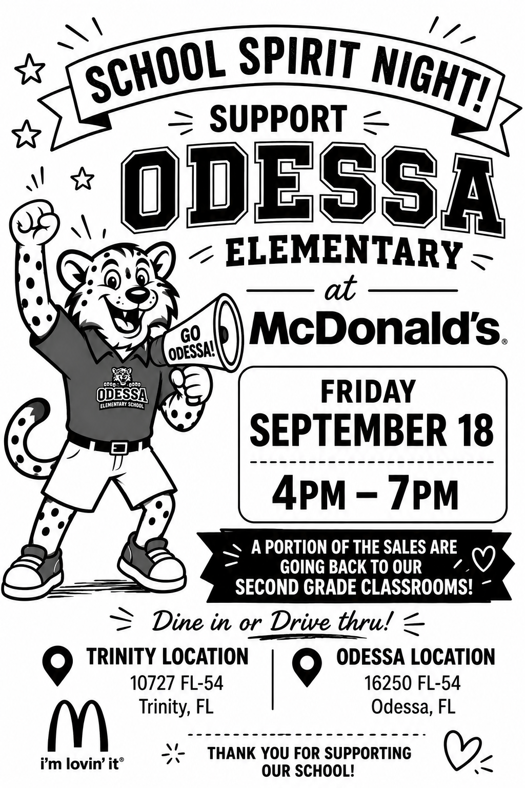 <p>Spirit Night at McDonald's September 18th 4-7pm</p>