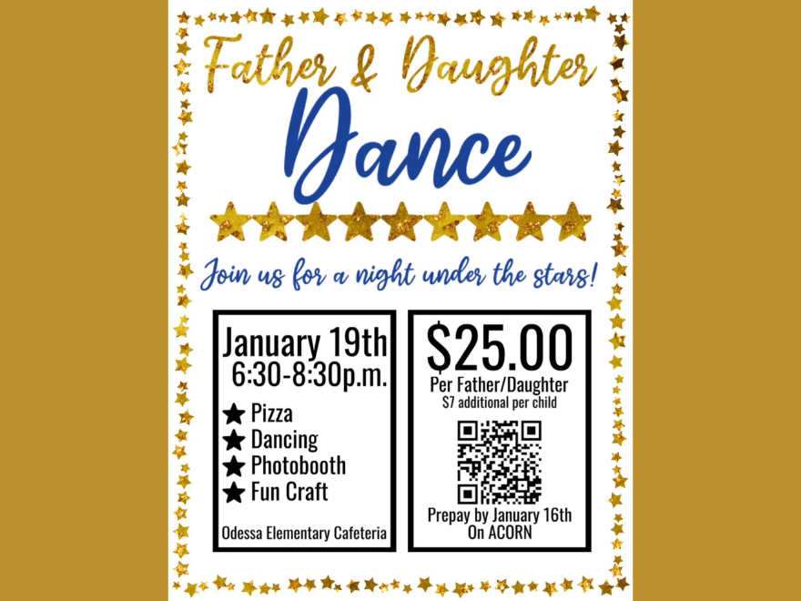 Father Daughter Dance January 19th 6:30-8:30pm