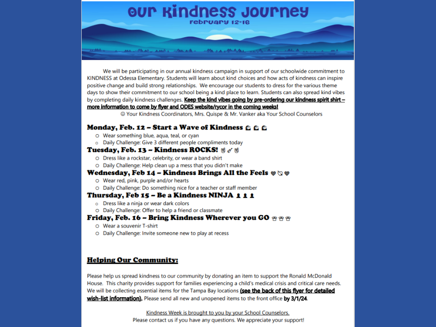 Kindness Week 2024 – February 12th-16th
