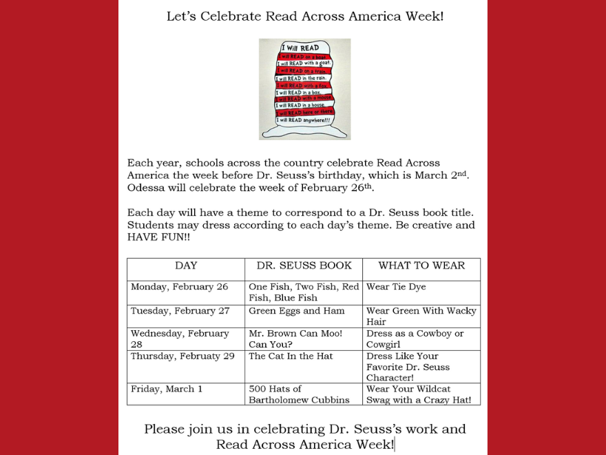 Read Across America Week 2024