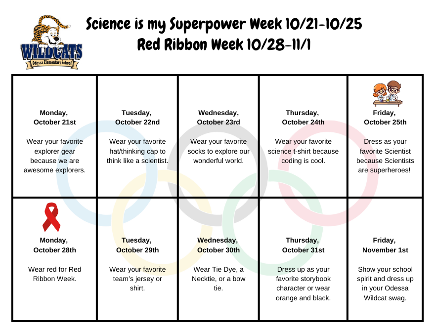 Science & Red Ribbon Dress Up Calendar